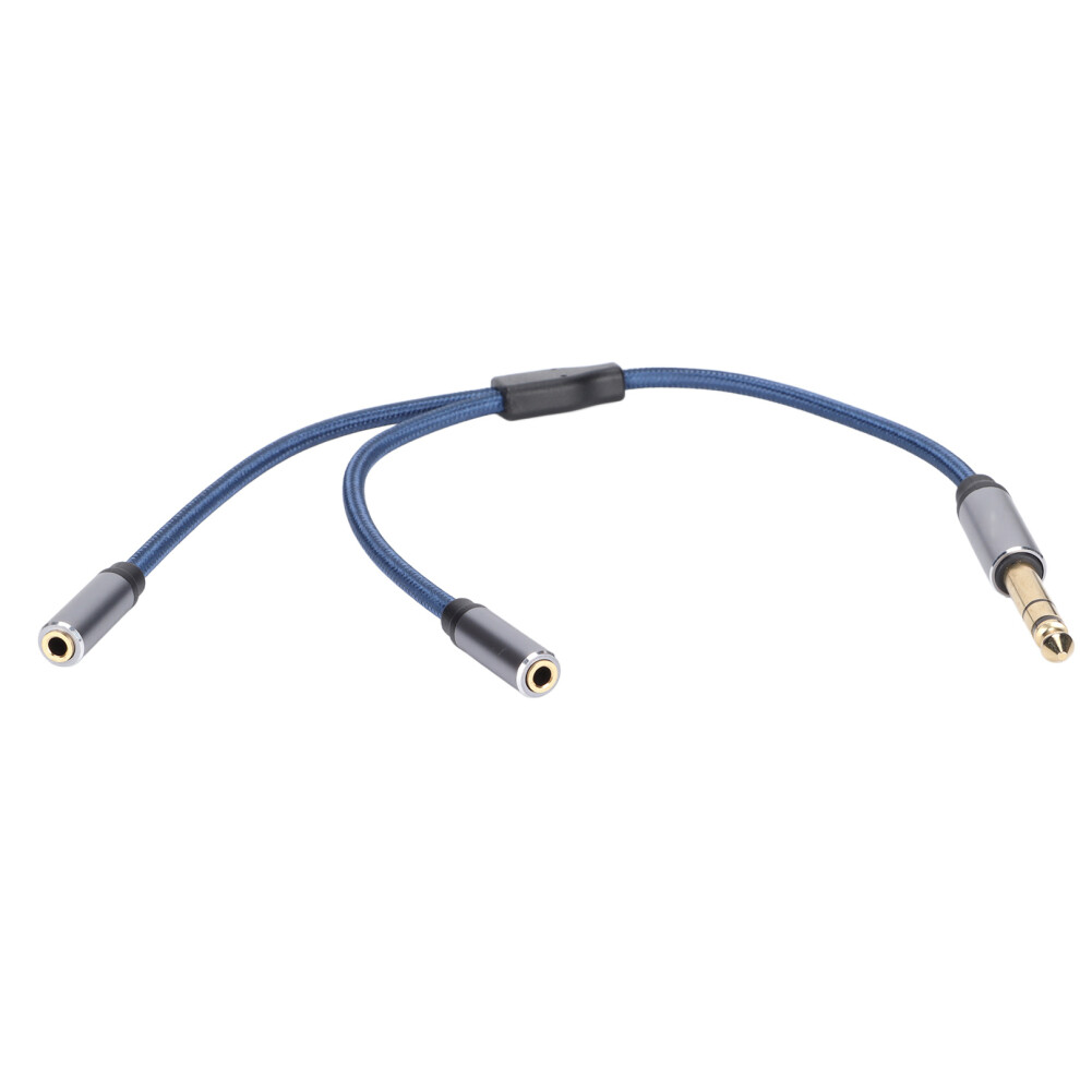 6.35Mm Male To Dual 3.5Mm Female Audio Adapter Cord 0.3M Blue 4921357962147
