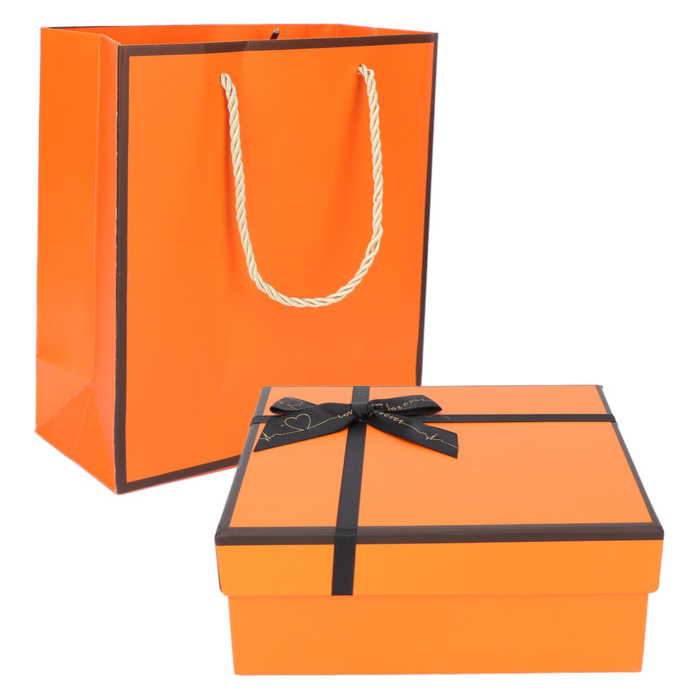 Durable Orange Gift Wrapping Box with Lid & Ribbon for All Occasions-image-OPC-PMR5NG5-NEW