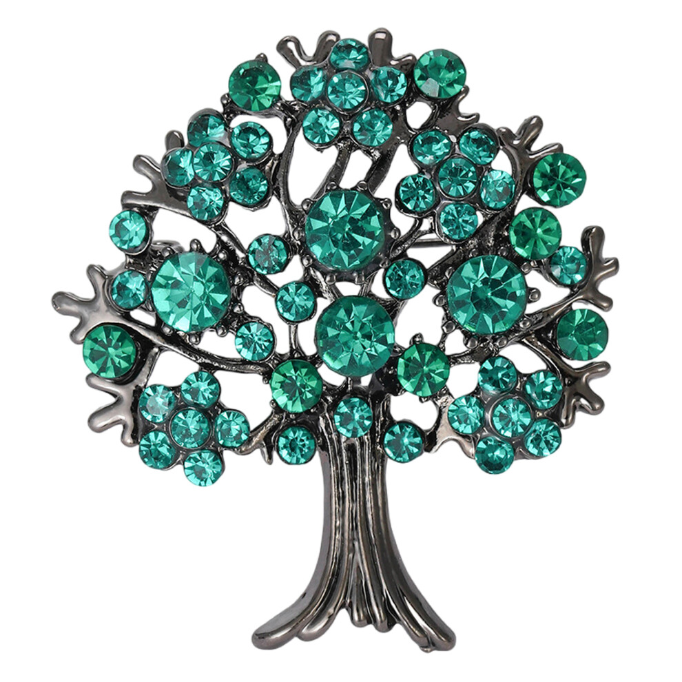 Green Stylish Tree Fastening Brooch Pin For Dress And Sweater