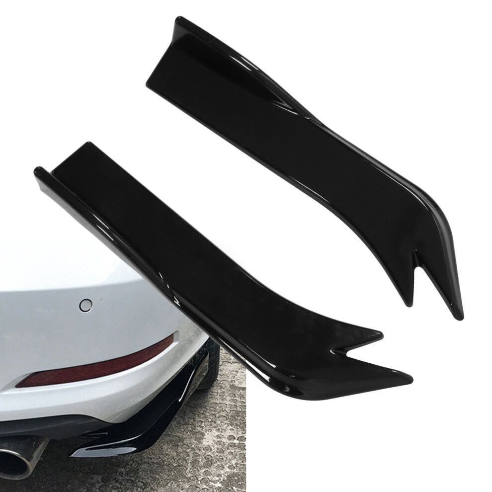 Universal Glossy Rear Bumper Lip Diffuser & Side Skirt Protector Black 5001357965474