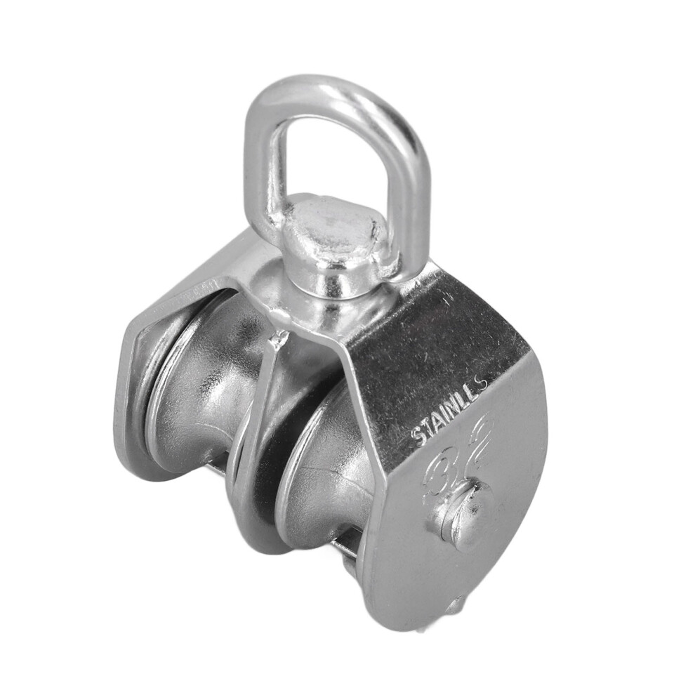 32Mm Marine Double Wheel Pulley 250Kg Stainless Steel For Yachts 8001357965952