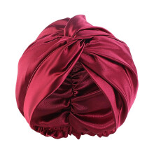 Satin Hair Bonnet Adjustable Sleeping Cap Silky Night Head Cover For Curly Hair Unisex Red