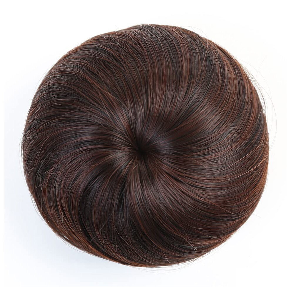 Hair Bun Extensions Donut Bun Wig Clip-In Chignon Hairpiece Synthetic Fiber Updo Color 2-33