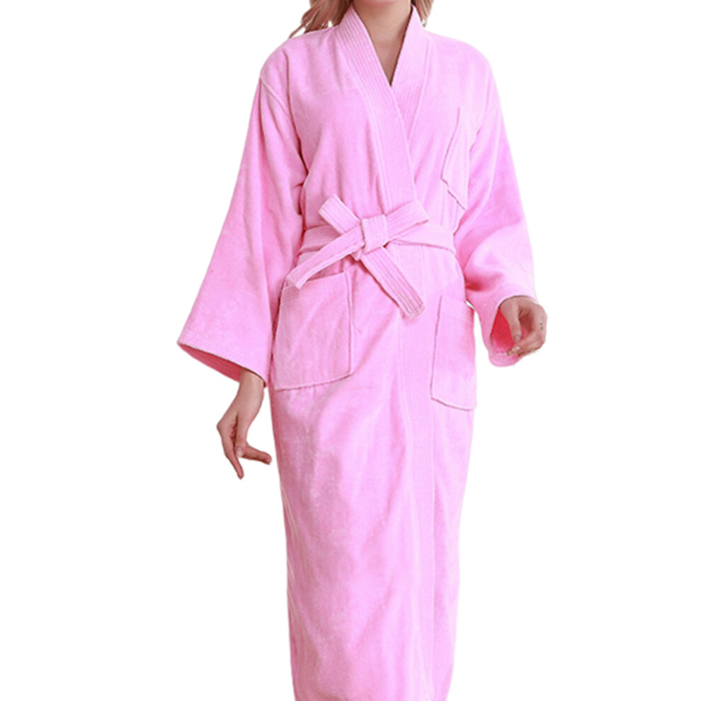 (Pink, M 50168CM) Night Robe Home Outfit Belt Bathrobe Cotton Dating Plus Size Washable-image-OPC-PMR5VMF-NEW