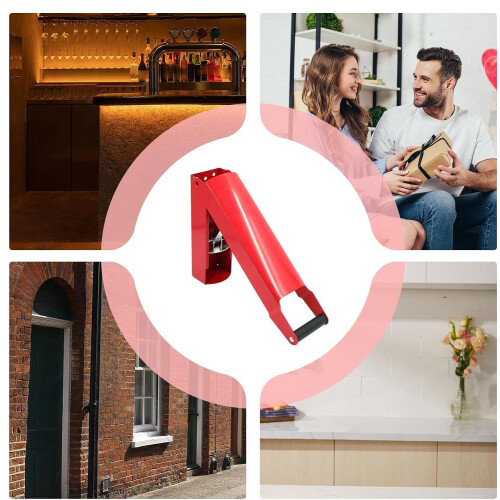 Heavy Duty Can Smasher Wall-Mounted Bottle Crusher Machine For Kitchen Use Red 2