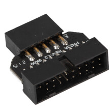 USB 2.0 to USB 3.0 Motherboard Adapter 9 Pin to 19 Pin Front Panel Converter
