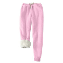 Jogginghose für Damen, mit Fleece gefüttert,-Rosa XL