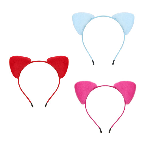 3-teiliges, bequemes Haarband in Tierform-Hellblaue rote Rose