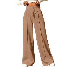 Damen-Jogginghose mit weitem Bein, hoher-Erdiges Gelb XXL