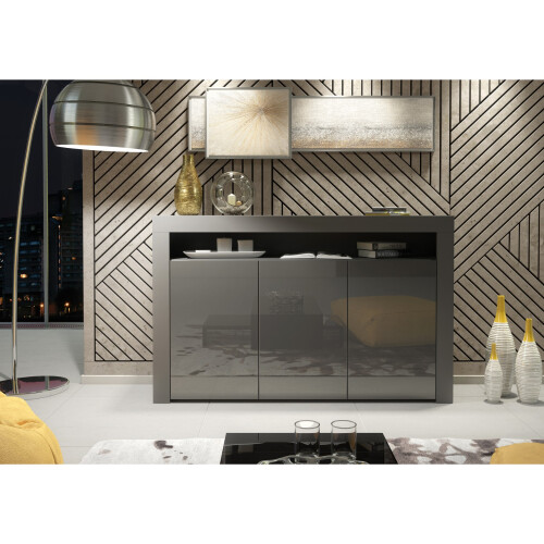 Creative Furniture Aether Sideboard 155cm - Dark Grey with Gloss Doors 1