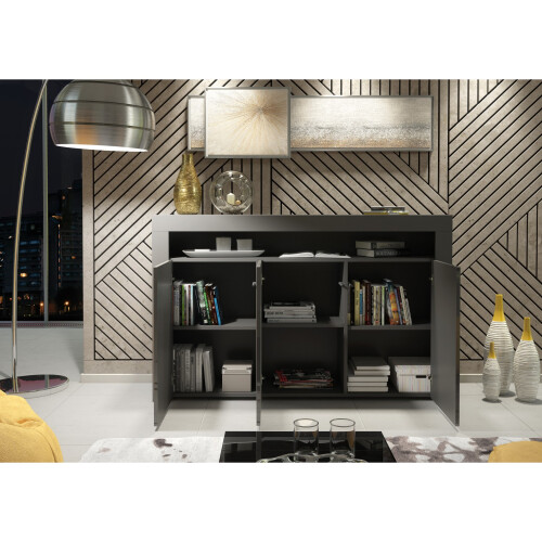 Creative Furniture Aether Sideboard 155cm - Dark Grey with Gloss Doors 2