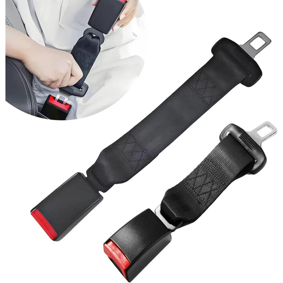 Car Seat Belt Extender 2 Pack, Adjustable 23Cm & 36Cm, Universal Vehicle Belt Extender Buckle Covers For Uk Car Belts Red 9339159995389
