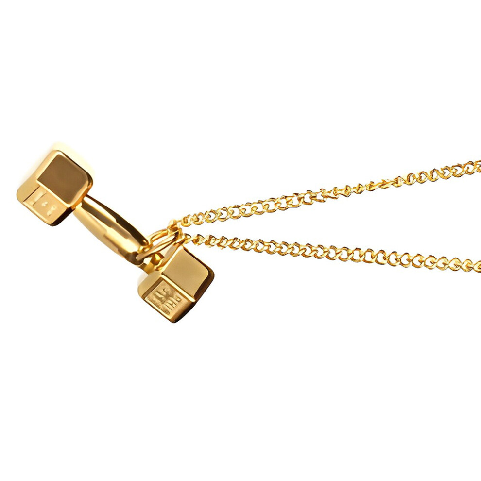 (Gold) Alloy Dumbbell Shape Necklace Stylish Electroplated Men Choker-image-OPC-PMR65NW-NEW