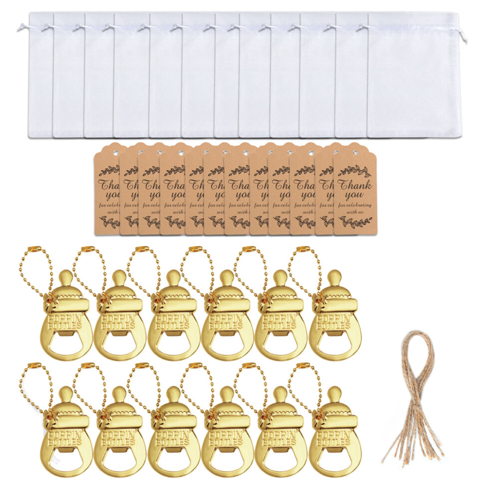 12pcs Baby Shower Party Favors Bottle Openers with Thank You