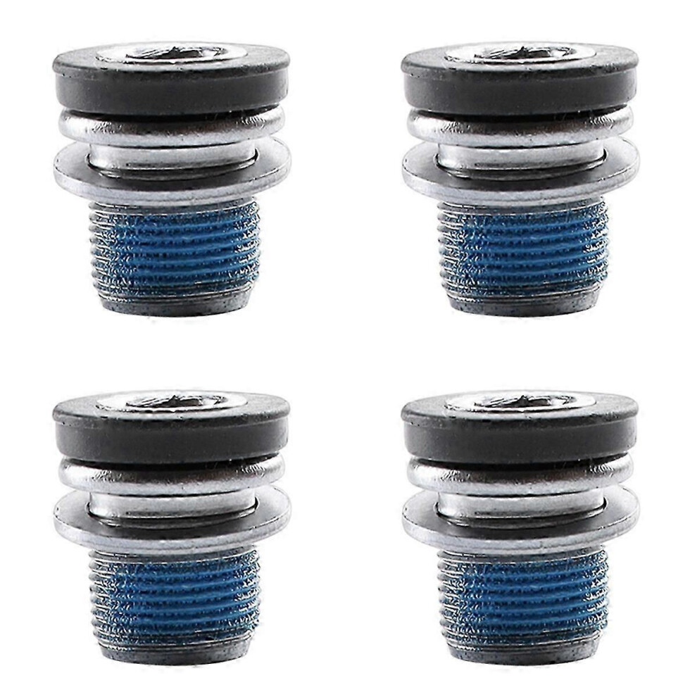 Kikidex (As Show, One Size) 4Pcs M15 Dust-Proof Bicycle Center Shaft Screw Spline Center Shaft Screw Tooth Plate Crank Mounting