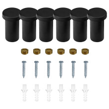 6pcs Functional Black Wall Hooks Sturdy Hangers Suitable-Black