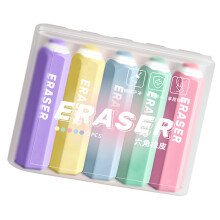 5PCS Student Eraser Colorful Pencil Shape Erasers-candy color