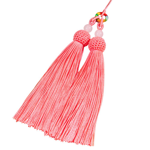 Handmade Soft Craft Tassels with Loop Polyester Silk-Pink