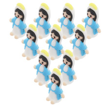 10St Compacte Blauwe PVC Plastic Ornamenten Voor Feest En Bureau