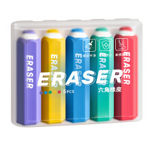 5PCS Colorful Pencil Shape Erasers Ergonomic-rainbow colors