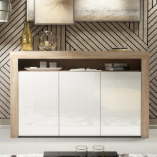 Aether Sideboard 155cm - Oak & White Gloss Doors