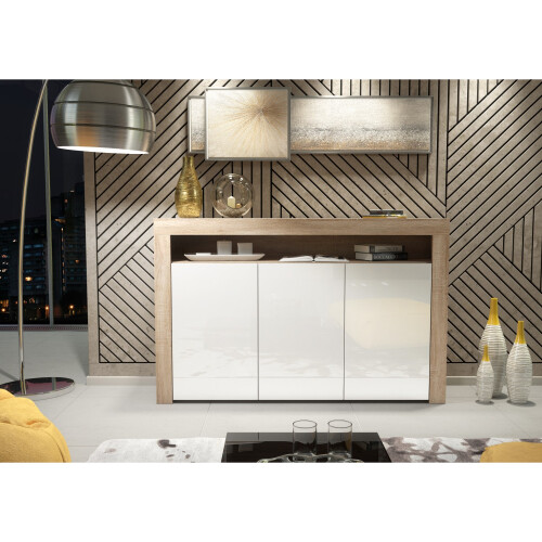 Creative Furniture Aether Sideboard 155cm - Oak & White Gloss Doors 1
