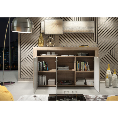 Creative Furniture Aether Sideboard 155cm - Oak & White Gloss Doors 2