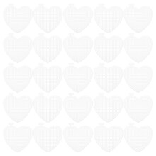 30Ud Malla Plástica Blanca Corazón Para Manualidades Y