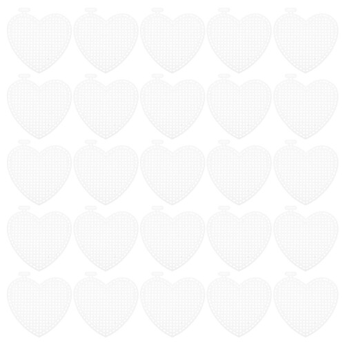 30Ud Malla Plástica Blanca Corazón Para Manualidades Y