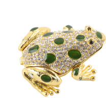 Boîte à bijoux grenouille en strass - Alliage de zinc