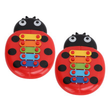 Colorful 2Pcs Kids Xylophone with Seven Star Ladybug Design Safe Toddler Toy