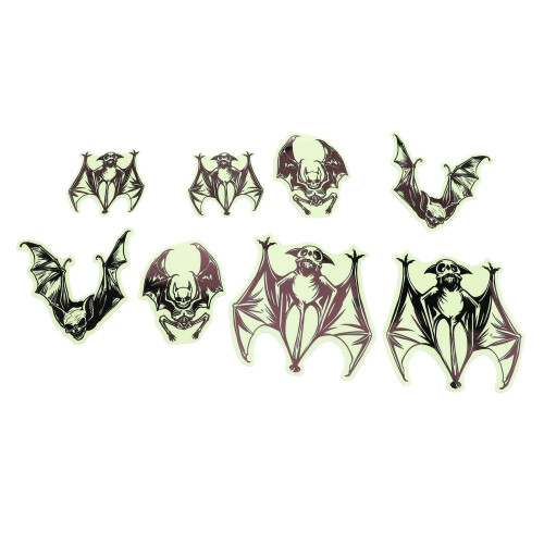 8 Stück Fledermaus-Aufkleber, doppelseitig, 1