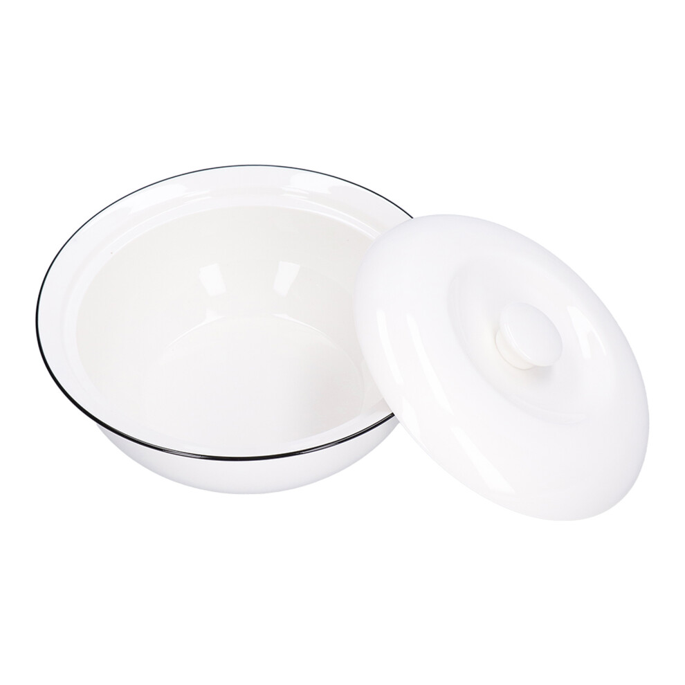 9in Ceramic Soup Bowl with Lid 1500ml White Kitchen Stew Bowl-image-OPC-PMR6DNP-NEW