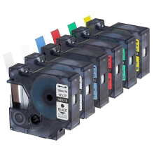 (As show, One size) 6 Pcs Label Tape Replacement Set Compatible with 12mm x 7M Label Tape Replacement Label Machine Rib