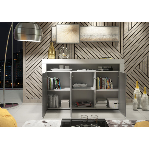 Creative Furniture Aether Sideboard 155cm - White & Grey Gloss Doors 2