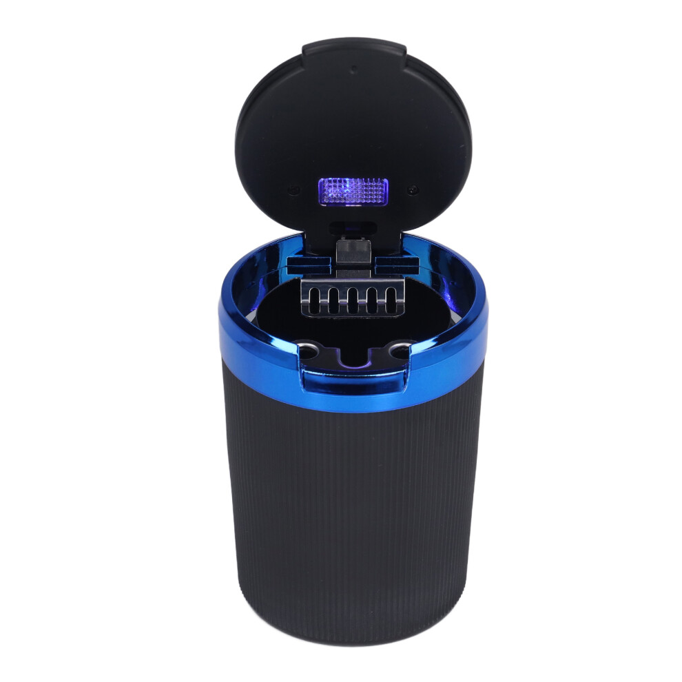 3W Led Luminous Car Ashtray With Fireproof Smokeless Design Blue 8491357974526
