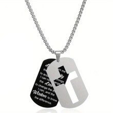 Collier pendentif crucifix chrétien en acier titane pour-08