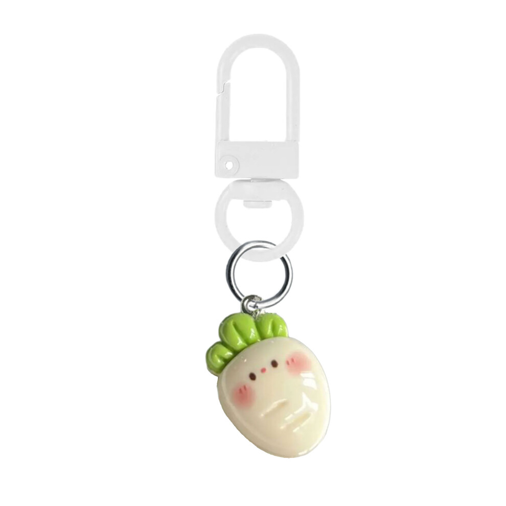 Sturdy Resin Vegetable Keychain Fashionable Phone-white radish-image-OPC-PMR6KFC-NEW