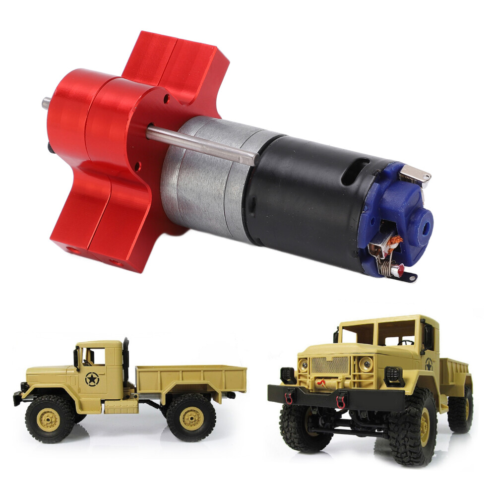 Metal Transmission Gear Box With 370 Motor For 1/16 Military Truck Red 3611357977463