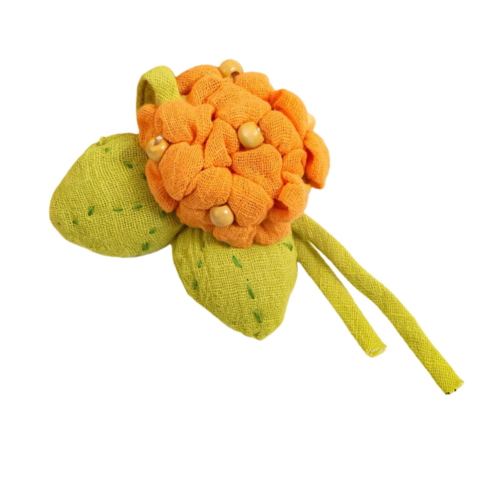 Cotton Linen Fabric Hydrangea Brooch Floral Alloy Pin for-O