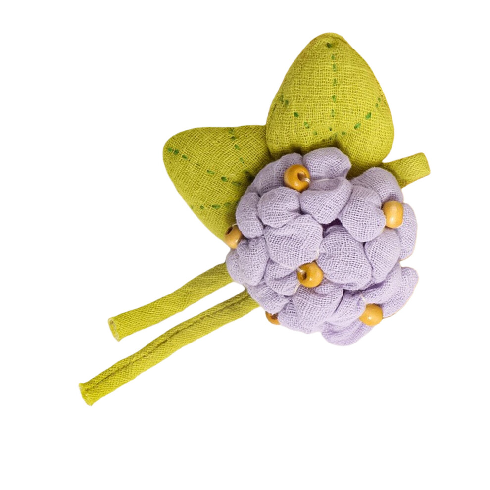 Purple Adjustable Cotton Linen Hydrangea Pin Rustproof Alloy