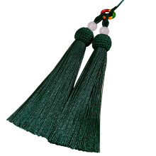Duals Fringe Polyester Keychain Accessories-Dark Green