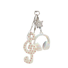 Sturdy Key Accessory With Vintage Dots Music Elements-White