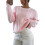 Damen-Pullover mit Rundhalsausschnitt, Zopfmuster,-Rosa L 1