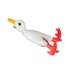 3D Fishing Baits Silicone Soft Lures Double-little white duck