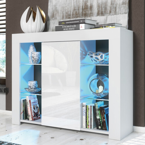 Creative Furniture Harbor Sideboard 97cm - White with Gloss Doors