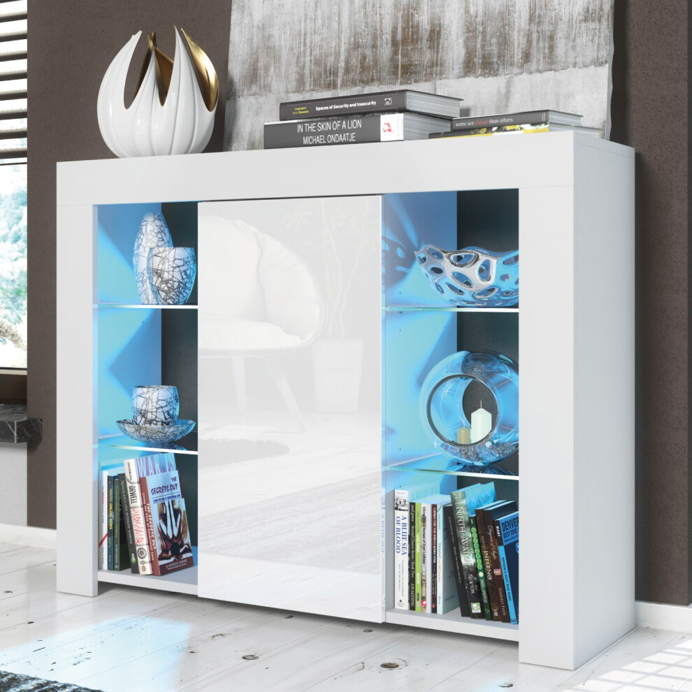Creative Furniture Harbor Sideboard 97Cm - With Gloss Doors White