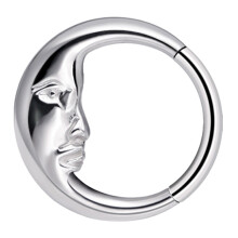 Fashionable Nose Clip Ornament Distinctive Moon Shaped-Silver