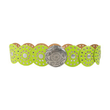 Fashion Teen PU Belt Practical Adjustable-Ancient silver green