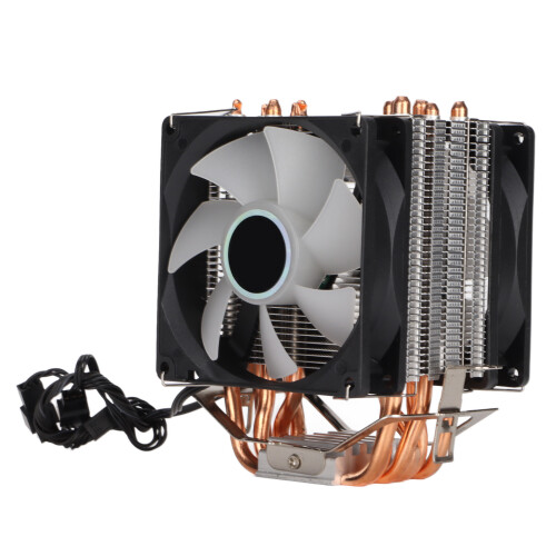 Refroidisseur de CPU à double ventilateur RVB 90x90x25mm 38 CFM 1